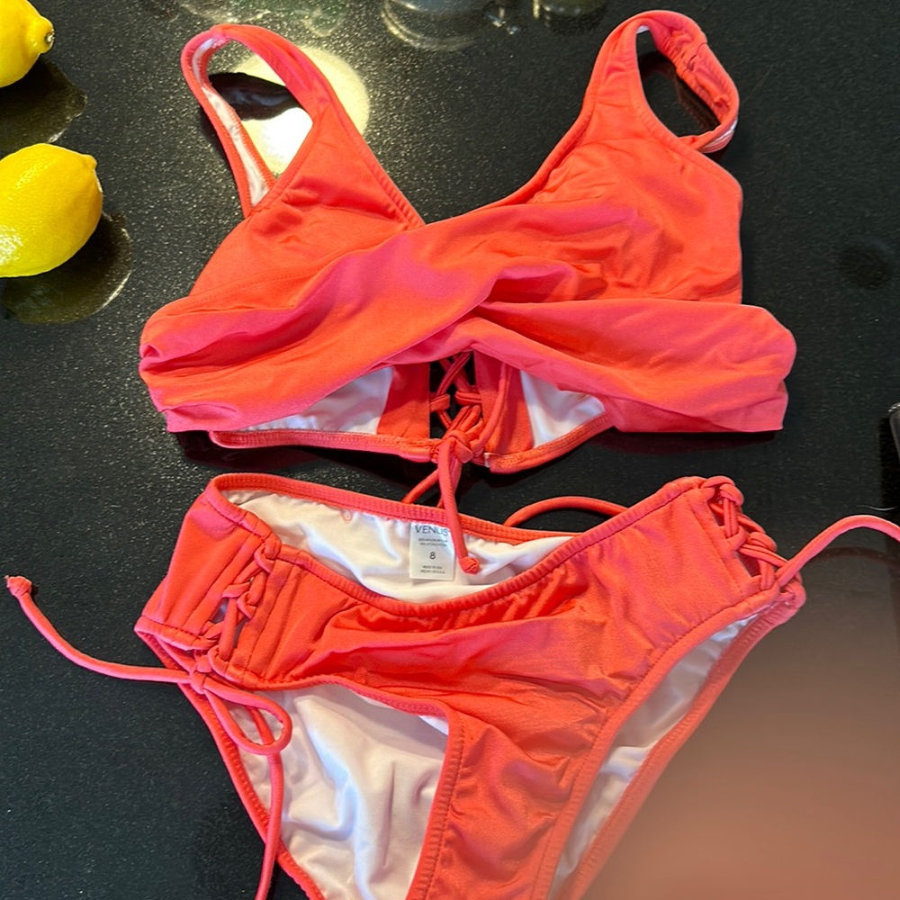 Bright coral bikini Venus NWT